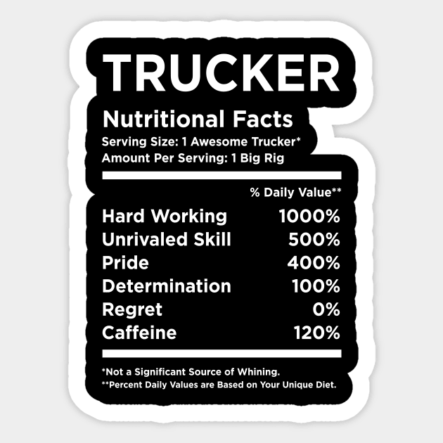 Trucker Nutritional Facts Sticker by produdesign